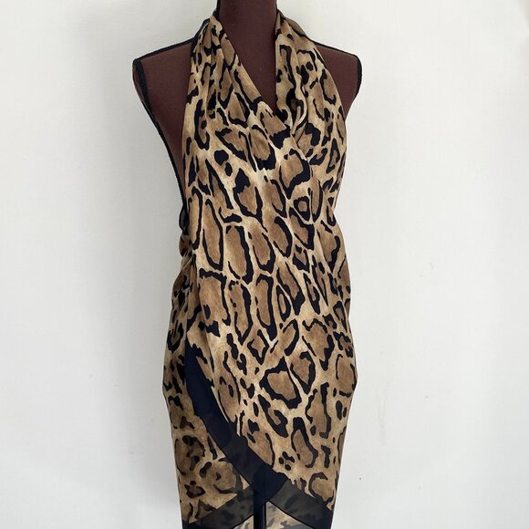New Gucci Animal Print Stole Silk Satin Scarf with Gucci Box - Picture 14 of 16